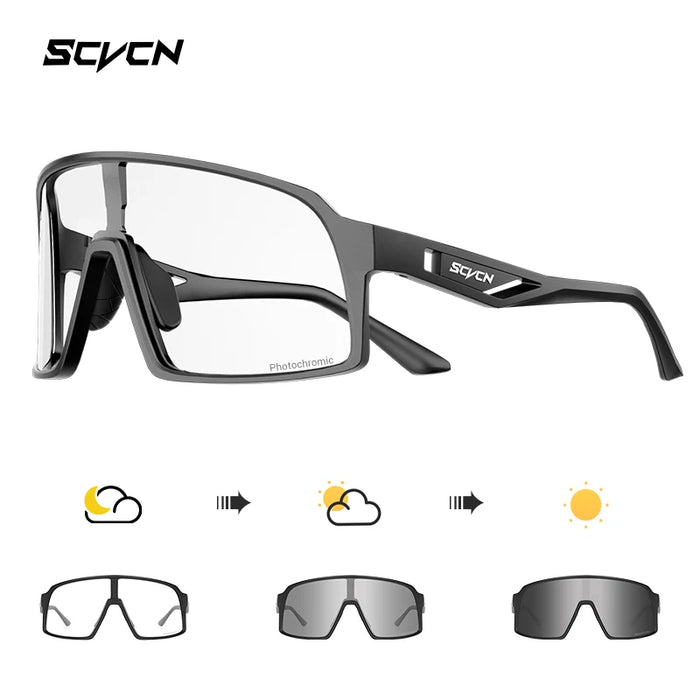 SCVCN Photochromic Cycling Glasses Men Women Running Sunglasses Outdoor Sports Motorcycle Bike Riding Eyewear Driving Fishing