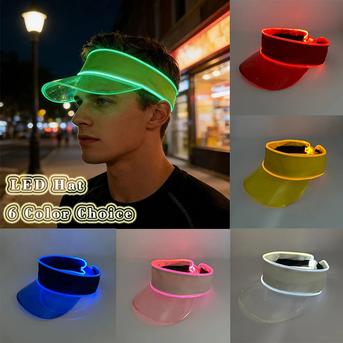 Glowing Summer Sunshade Cap Holidays Outdoor Hiking Running Sports LED Hat NightClub Rave Party Luminous Accessories Travel Hats