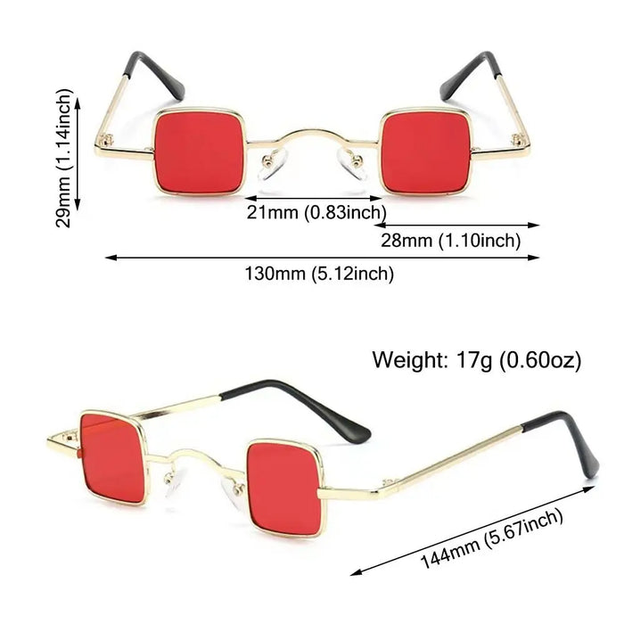 Fashion Small Square Sunglasses Ultra Light Metal Frame Hip Hop Punk Sun Glasses Candy Color Sunglasses Shades for Women Men