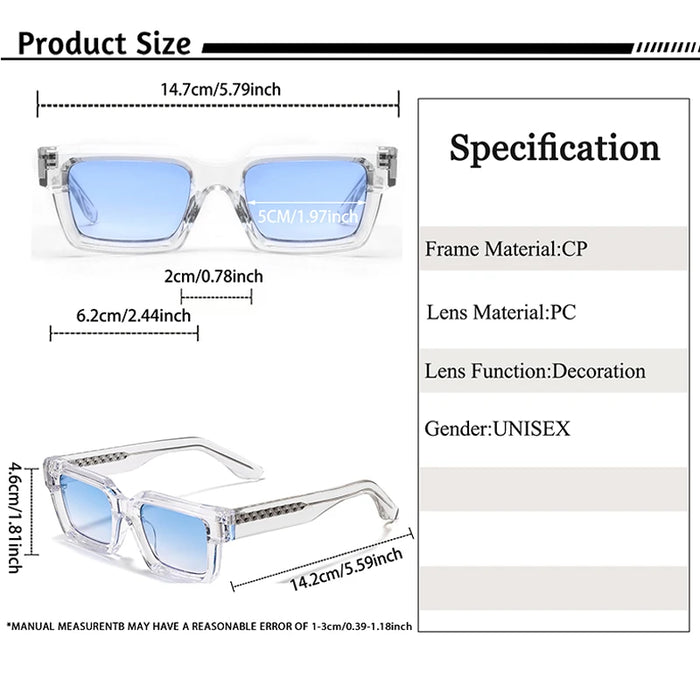 HBK Punk Vintage Square Men's  Sunglasses Brand Design Small Frame Sun Glasses Party Travel Glasses Gift Ideal Choice