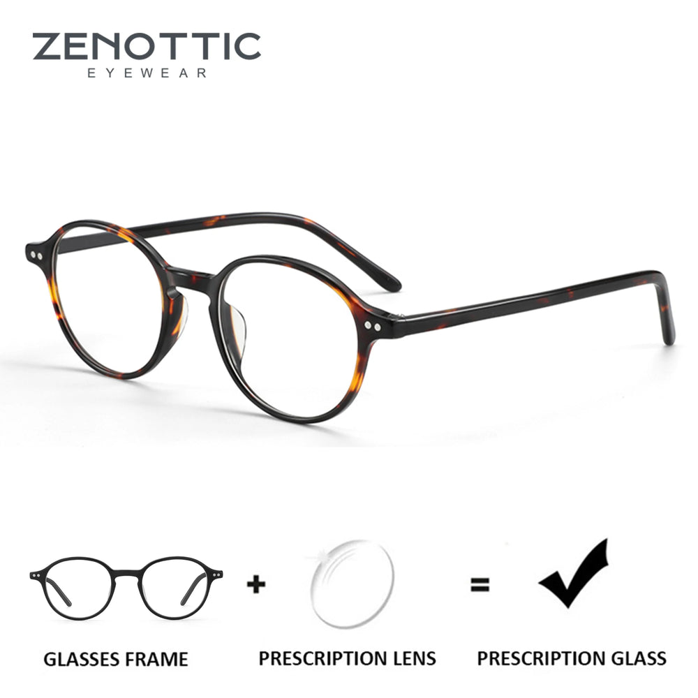 ZENOTTIC Retro Small Round Prescription Eyeglasses Women Men Anti Blue Light Progressive Glasses Photochromic Optical Eyewear