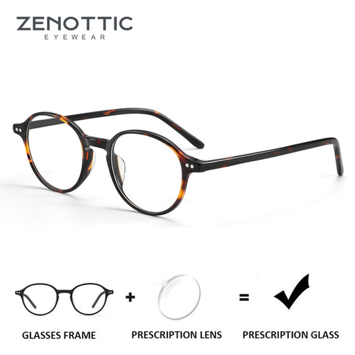 ZENOTTIC Lunettes de vue rondes rétro petites femmes hommes anti-lumière bleue verres progressifs lunettes optiques photochromiques