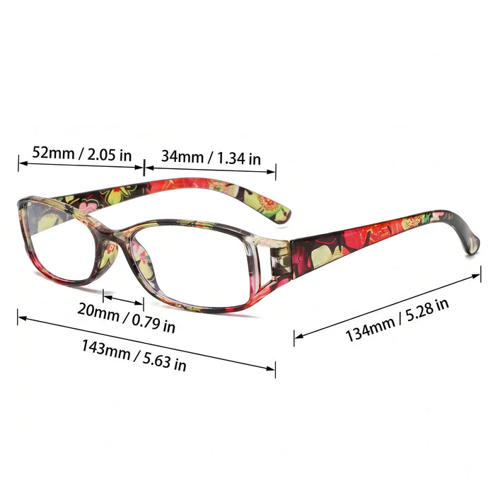 4 Pairs of Printed Reading Glasses Set for Women, Anti Blue Light Reading Multi Color Portable Reading Glasses
