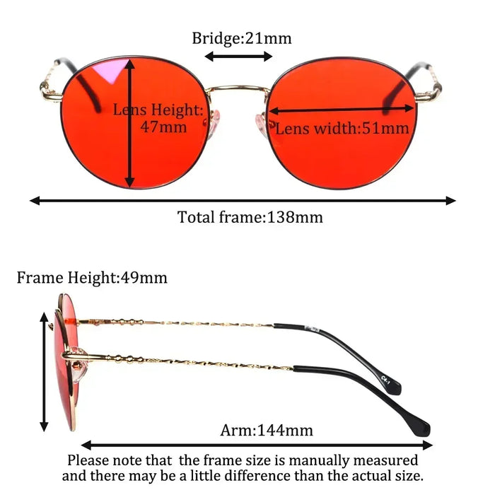 SHINU Lunettes rondes anti-lumière bleue verres de protection lunettes femme Orange rouge lunettes y2k Anti-lumière verte pour un bon sommeil