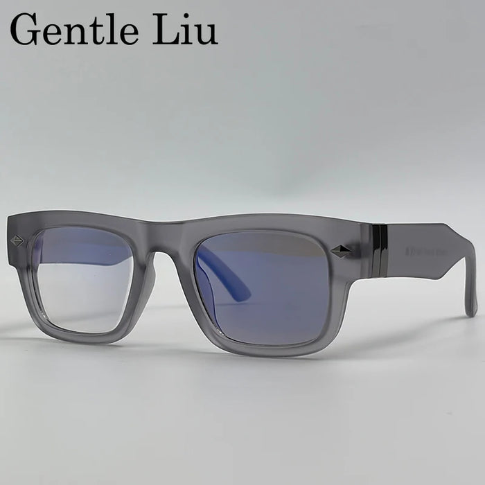 Lunettes de soleil rétro steampunk carrées photochromiques pour hommes, marque de luxe, design oversize, monture épaisse, rivet, lunettes de soleil pour homme