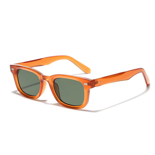 Lunettes de soleil rétro petits carrés femmes hommes Rivets orange teintes mode lunettes de luxe lunettes de soleil UV400 marque Oculus femme Gafas