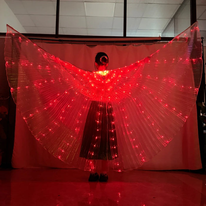 LED Light Up Belly Dance Wings Glowing Fairy Wings Luminous Butterfly Isis Wing Performance Dance Party Rave Costumes