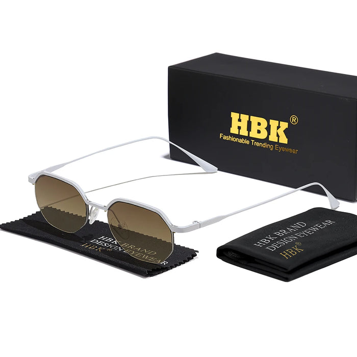 HBK New Retro Small Frame Sunglasses Men Polygonal Lenses Sun Glasses Women Activities Travel Party Eyewear Women Summer Style
