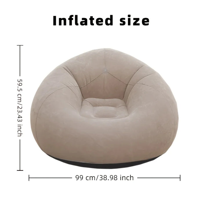 Sillón inflable portátil Lazy Chair, sofá individual plegable para jardín al aire libre, forro polar suave, sin montaje para uso en interiores y exteriores