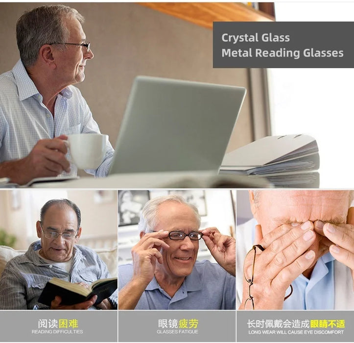 2023 New High-Definition Glass Lens Reading Glass For Men And Women Protection Presbyopic Glasses Comfortable