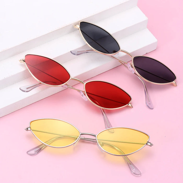 Summer Retro Small Oval Sunglasses Ladies Vintage Shades Cat Eye Sun Glasses Men Women Rectangular Eyeglasses Protection 400UV