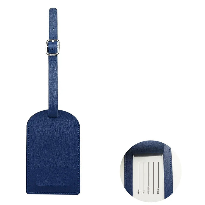 PU Leather Boarding Bag Tag Travel Luggage For Women Men Suitcase Identifier Label Baggage Name ID Address Holder Accessories