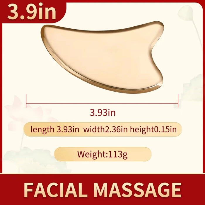 Copper guasha plate pure brass household scalp universal massage comb Mammary Scraping comb body massage tool