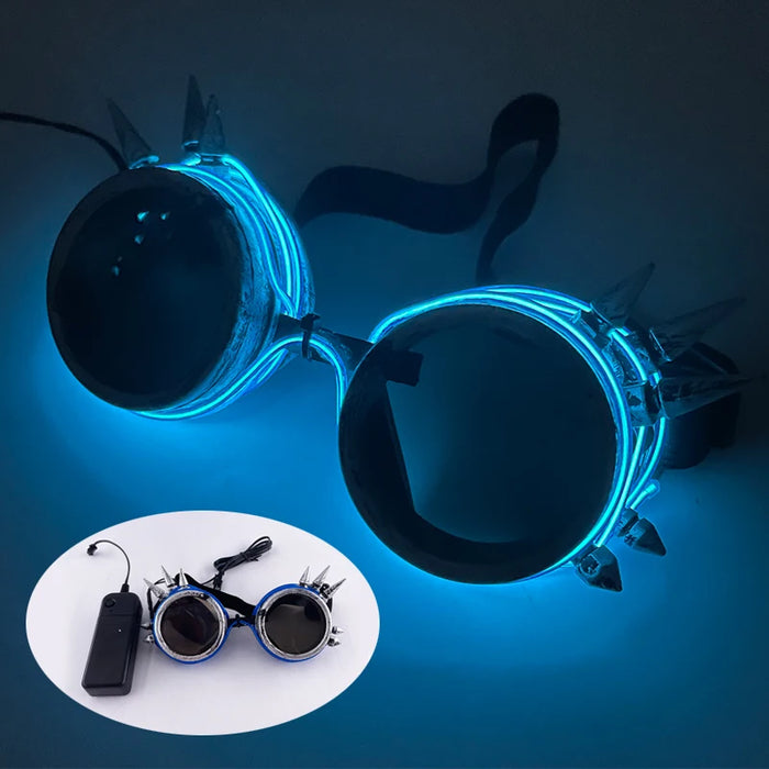 Gafas futuristas cyberpunk luminosas Rave Gafas iluminadas cibernéticas Visor LED que brilla para accesorios de espectáculo de música EDM