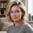 Gafas de lectura multifocales progresivas para mujer sin montura, antiluz azul, presbicia, gafas de lujo con corte de borde morado y rosa