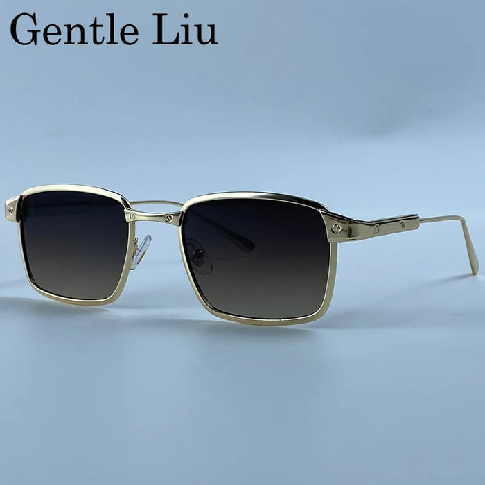 Steampunk Square Sunglasses Men 2026 Luxury Brand Designer Metal Frame Vintage Sun Glasses Punk Driving UV400 Eyewear Male Shade