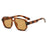 Lunettes de soleil carrées classiques à double pont pour hommes et femmes, verres transparents couleur océan, lunettes tendance avec rivets, protection UV400