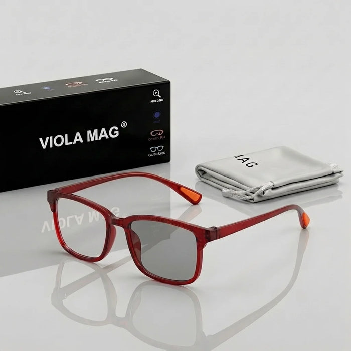 Lunettes de lecture VIOLA MAG à changement de couleur, style sportif, unisexes, carrées, adaptatives, à verres progressifs, protection UV An
