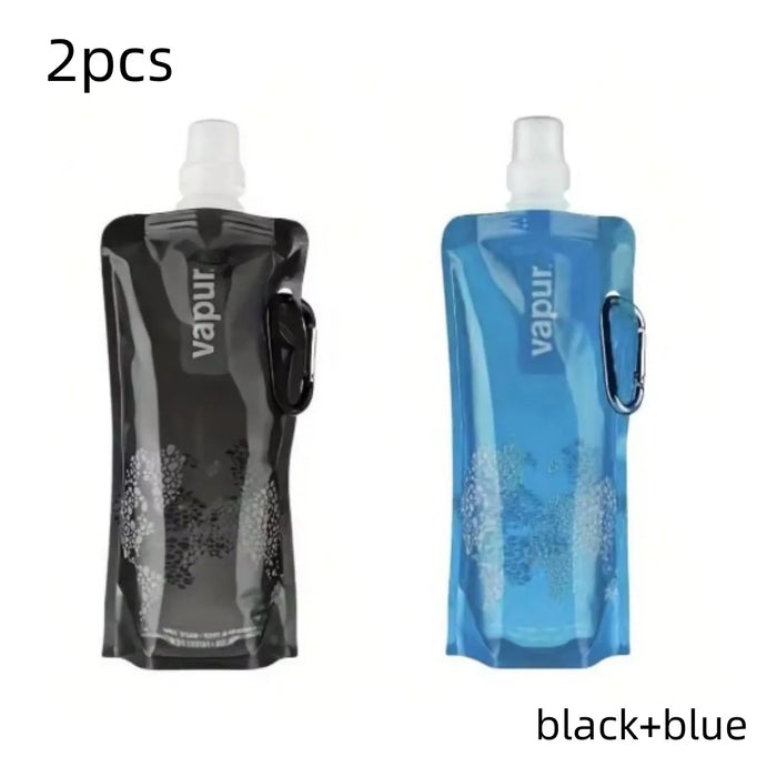 500ML Botella de agua plegable de silicona ultraligera portátil Bolsa de agua plegable Suministros deportivos al aire libre Senderismo Camping Bolsa de petaca blanda