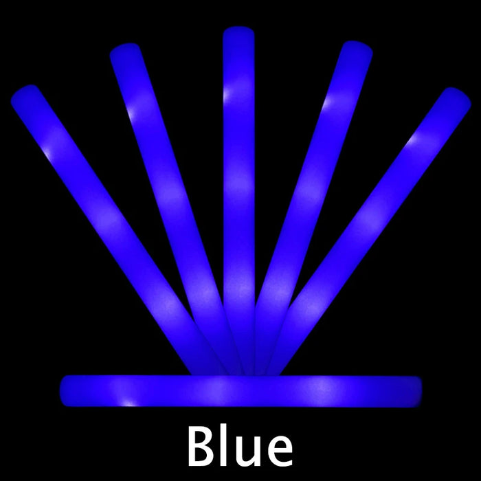 1-100Pcs LED Glow Sticks Bulk Colorful RGB Glow Foam Stick Cheer Tube Dark Light for Xmas Birthday Wedding Party Supplies