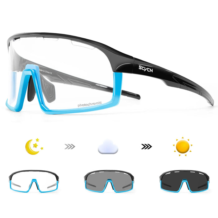 SCVCN Men Outdoor Sports Glasses Photochromic Sunglasses Bicycle Cycling Glasses Women Driving Bike Eyewear UV400 Hiking Goggles