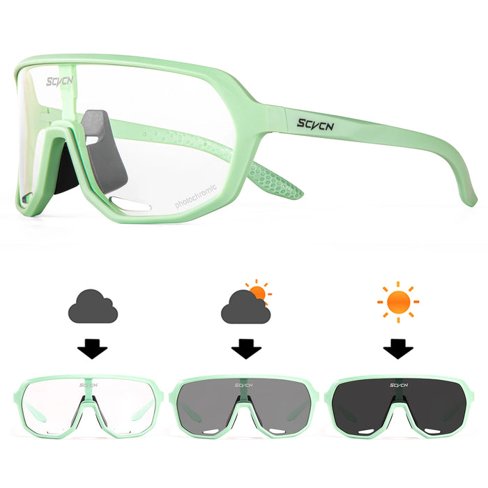 Scvcn Photochromic Sunglasses Cycle Glasses for Men Sun Mountain Bike Bicycle Cycling Eyewear Goggles Sports UV400 Polarized MTB