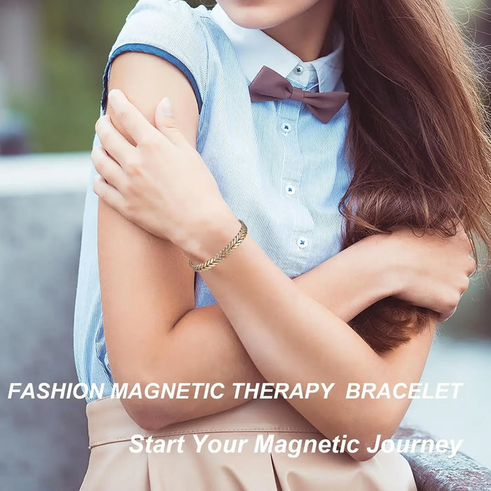ARADOO Pure Copper Bracelets for Women 3500 Gauss Magnetic Therapy Braided Cuff Bangle Jewelry Gift