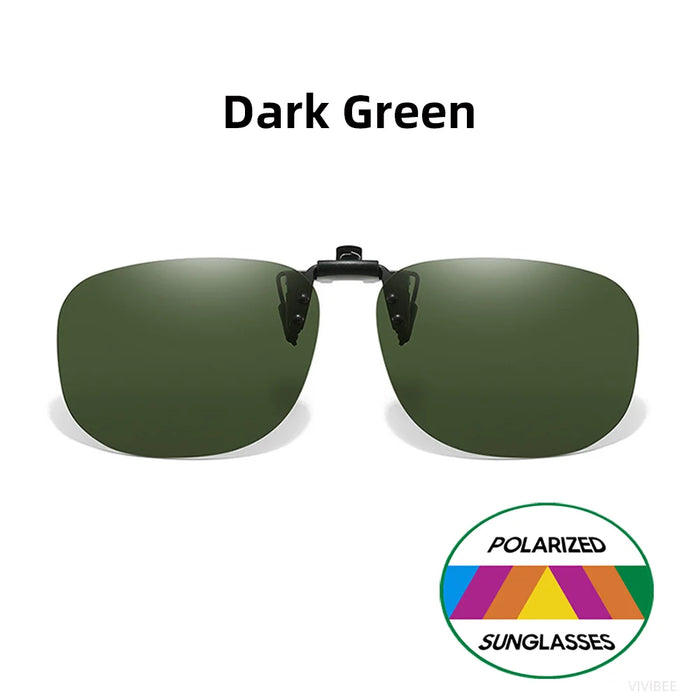 VIVIBEE Gafas de Sol con Clip Abatible Polarizadas para Hombre Cuadradas UV400 Fotocromáticas de Visión Nocturna para Mujer Clásicas con Clip de Espejo