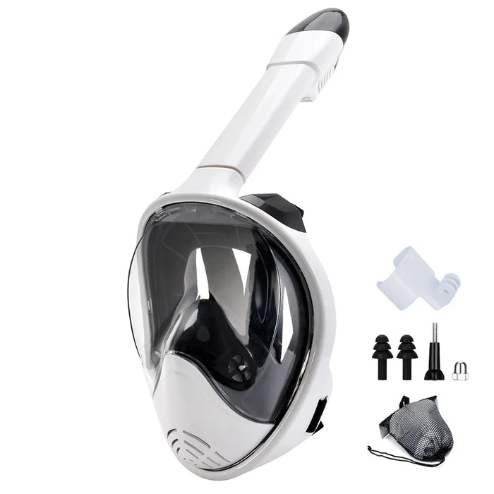Full Face Snorkel Mask Snorkeling Swimming Diving Mask with Detachable Camera Mount Wide View Anti-Fog Anti-Leak for Adult Youth