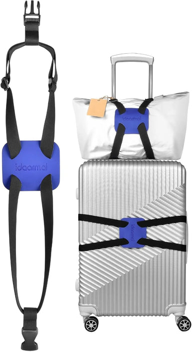 Correas de equipaje elásticas para bolsos, correas ajustables para maletas, cinturón elástico para maletas, fácil de viajar, correa elástica para maletas (negro)
