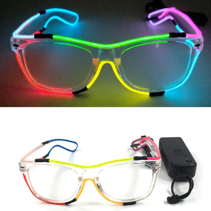 Nuevas gafas estilo Cyberpunk geniales, decoración de fiesta luminosa, gafas de sol LED que brillan, para fiestas en bares, raves y bailes