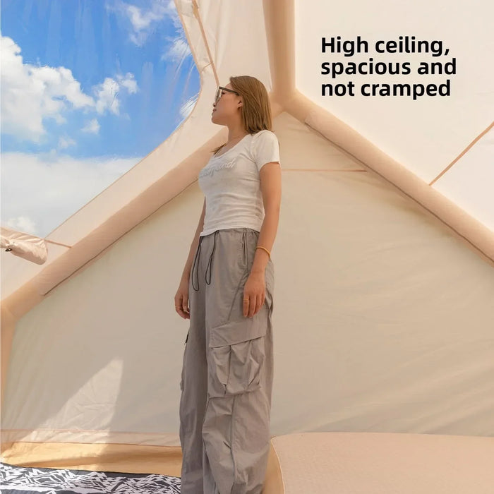 MOUNTAINHIKER 6.3㎡ Outdoor Inflatable Tent Quick Setup Camping Tent 3/4P Overnight Rainproof Picnic Large Thickened Cabin Family