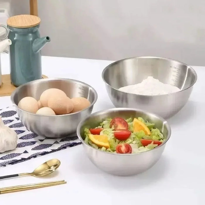 Ensemble de bols en acier inoxydable grande capacité avec balance pour la cuisine, la pâtisserie, le stockage alimentaire – Indispensables de la cuisine, bols mélangeurs