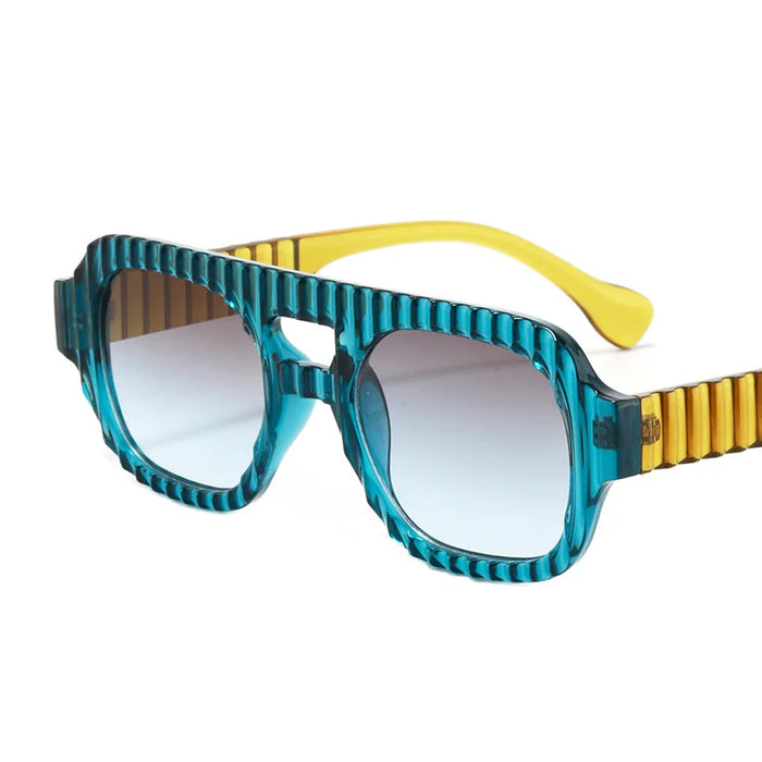Nuevas Gafas de Sol Cuadradas de Doble Puente Retro para Mujer Diseño de Tonos Degradados Gafas de Sol de Alta Calidad para Hombre Protección UV400