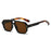 Lunettes de soleil carrées classiques à double pont pour hommes et femmes, verres transparents couleur océan, lunettes tendance avec rivets, protection UV400