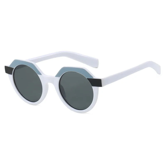 Ins Popular Fashion Round Women Punk Sunglasses Retro Rivets Men Trending Sun Glasses Gradient Shades UV400