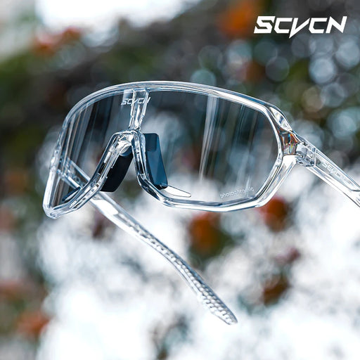 Lunettes de cyclisme SCVCN photochromiques UV400 pour homme, lunettes de soleil pour VTT, vélo de route, course à pied et sport