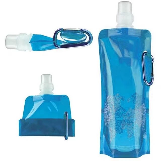 500ML Botella de agua plegable de silicona ultraligera portátil Bolsa de agua plegable Suministros deportivos al aire libre Senderismo Camping Bolsa de petaca blanda
