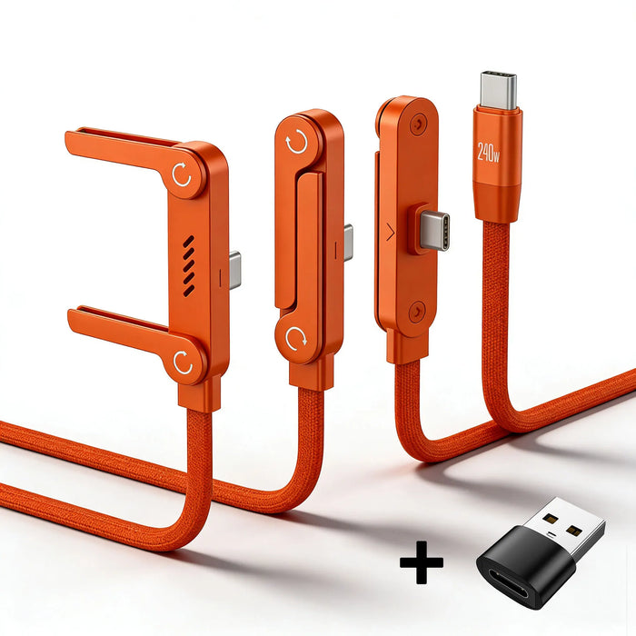 Cable de carga plegable de 1,5 m con soporte integrado Cable de carga rápida para teléfono/tableta Cable de datos ultrarrápido de 240 W Soporte para teléfono