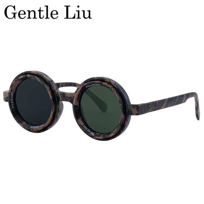 Polarized ND9 Adjustable Dimming Sunglasses Men 2026 Trendy Punk Round Sun Glasses UV400 Outdoor Shades Fishing Filter Eyewear