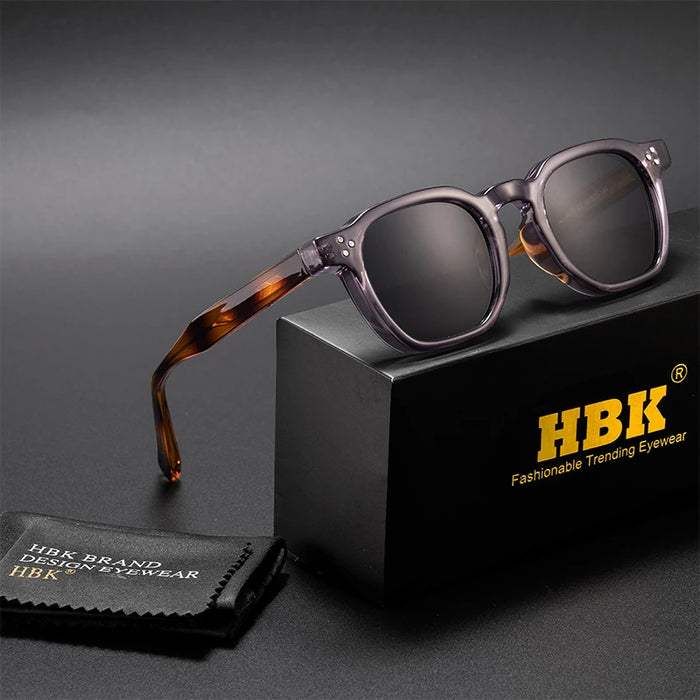 HBK Fashion Retro Men Sunglasses Classic Square Frame  Design Sun Glasses Women Outdoor Travel Party Business Festival Gift