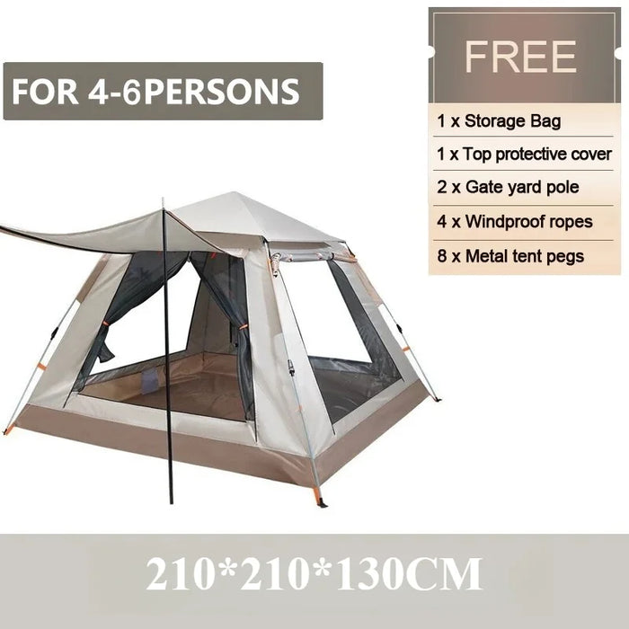 Goture Outdoor Camping Tent 2-6 People Portable Folding Automatic Tent Beach Fishing Family Travel  Park Anti-UV Shade