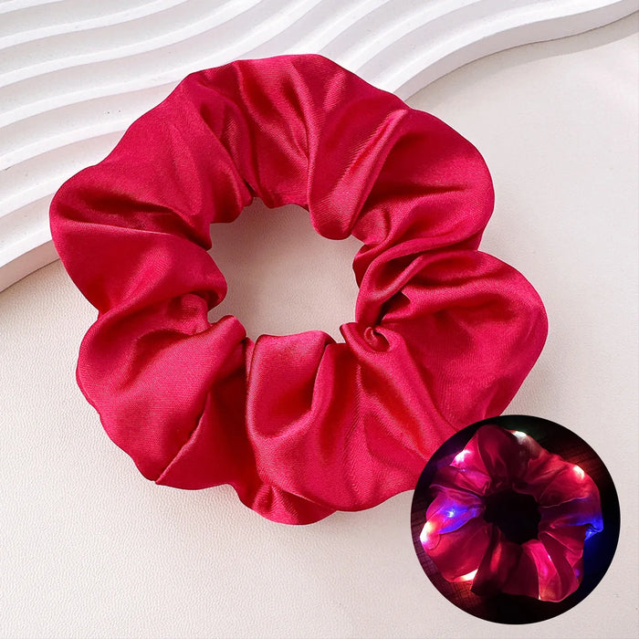 Light Up Scrunchies, LED Scrunchies Hair Bands, Elastic Glow in the Dark Srunchies Rave Accessories for Women Birthday Halloween
