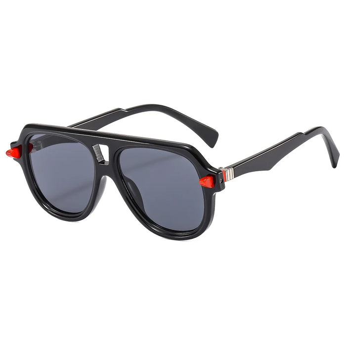 Lunettes de soleil pilote double pont femme, verres dégradés rétro, UV400, tendance, marque de designer homme, rivets
