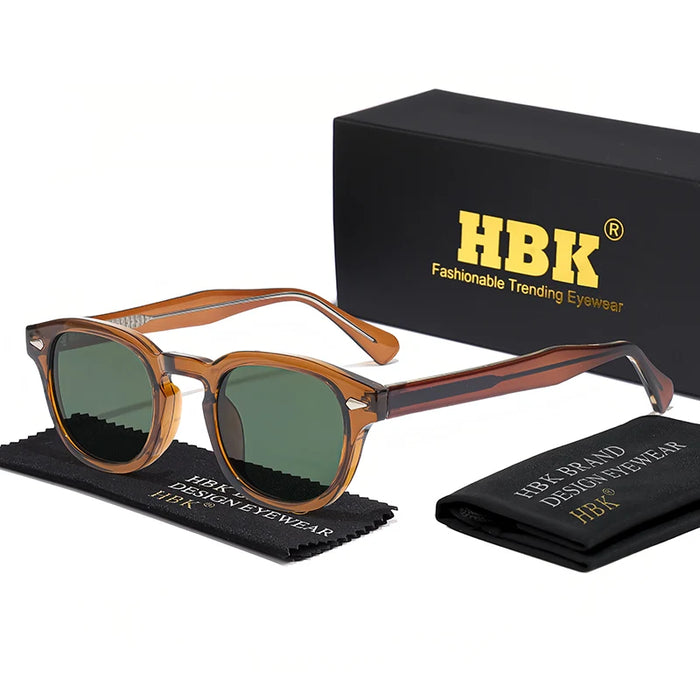 HBK Fashion Men's Sunglasses Gradient Lens Design Sun Glasses Simple Round Women Daily Wear Outdoor Shopping Travel Party