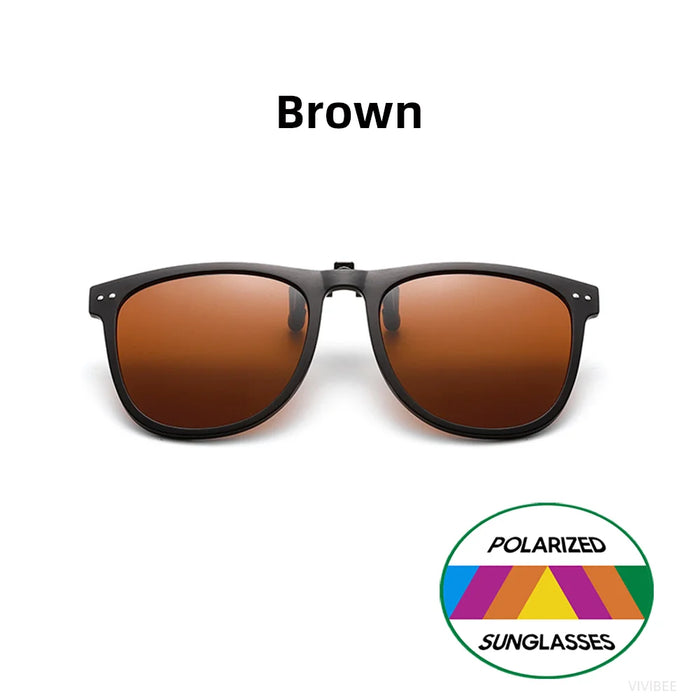 VIVIBEE Men Polarized Lens Flip Up Clip on Sunglasses Women Photochromic Oversized Driving Sun Glasses UV400 Gradient Clips