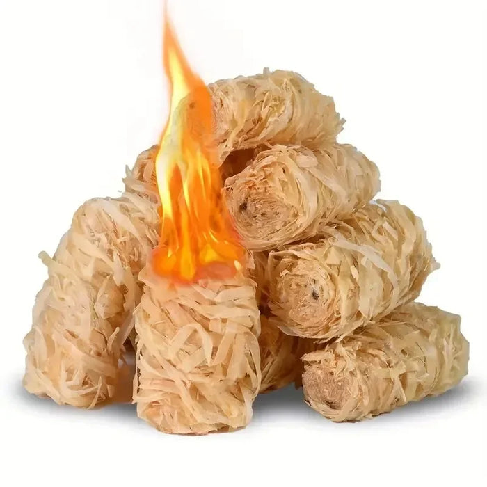 30/100 unidades de encendedores de fuego naturales, palitos de cera de madera, adecuados para chimeneas, parrillas, hornos de chimenea, encendido de carbón
