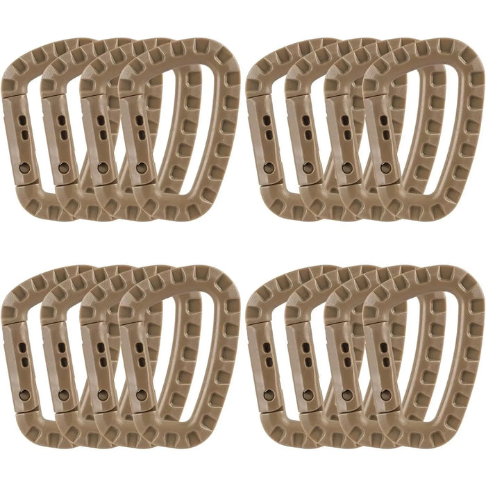 4/8/16pcs Tactical Plastic Carabiner Clip Keychain D-Shape Hard Spring Snap Gear Hook Outdoor Camping Hiking EDC Tools