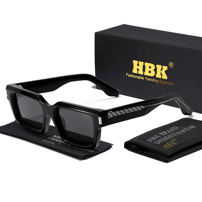 HBK Vintage Punk Men's Square Sunglasses Brand Design Small Frame Sun Glasses Party Travel Glasses Gift Ideal Choice