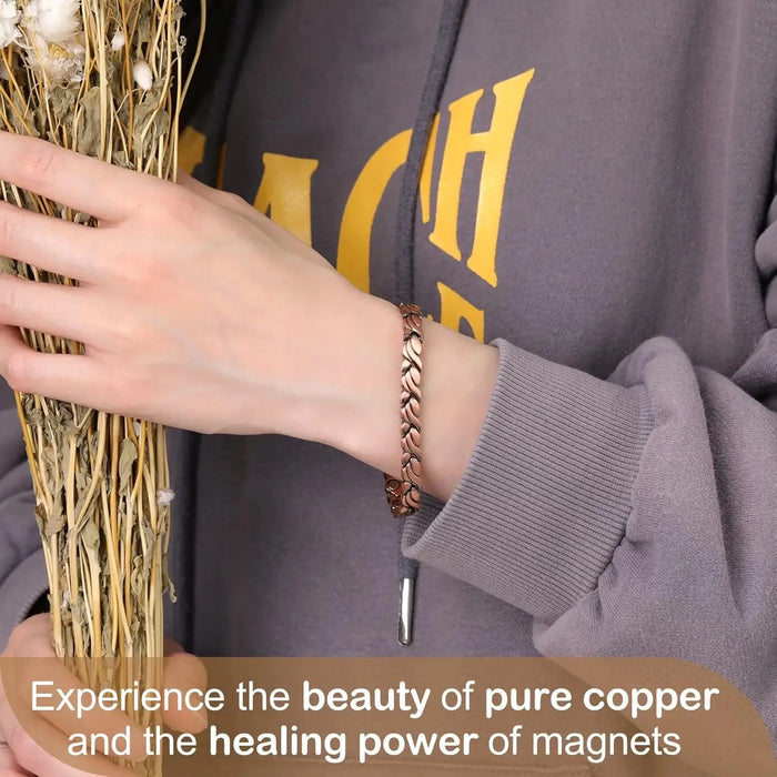 ARADOOPure Copper Bracelet for Women 99.99% Magnetic Therapy Jewelry, Vintage Style Gift for Her